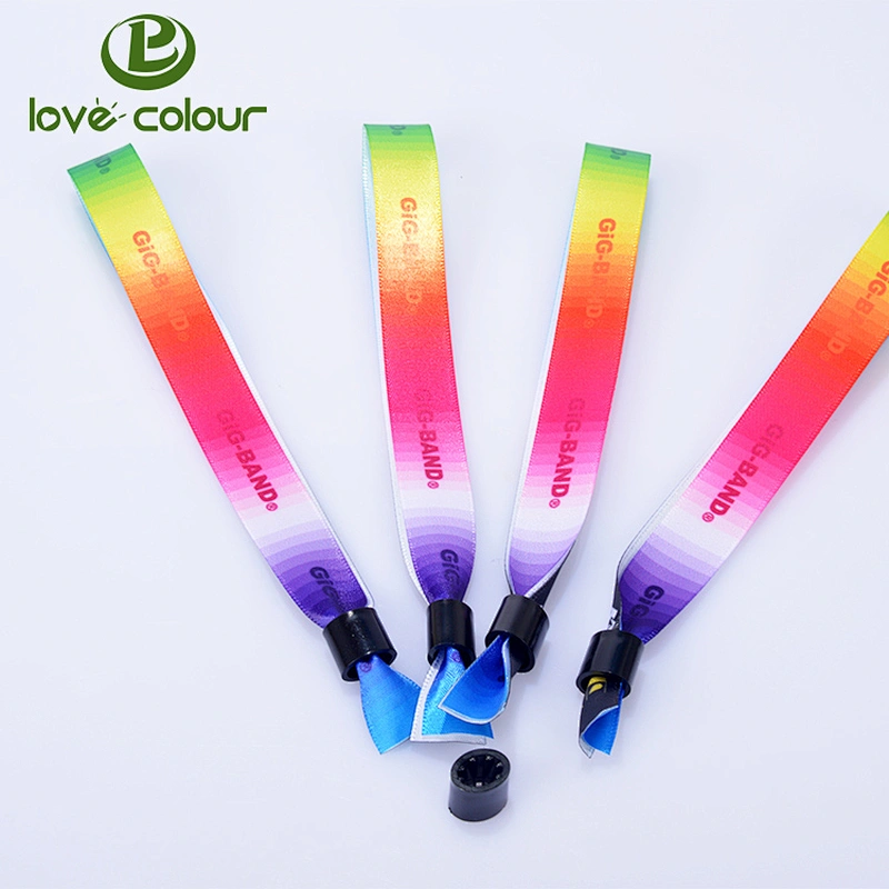 Factory design colorful sublimation satin wristband for wholesale