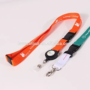 Custom working retractable id card badge holder lanyard strap