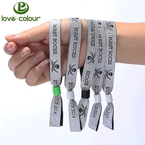 Hot sale! polyester fabric jacquard security custom wristbands bracelet with logo