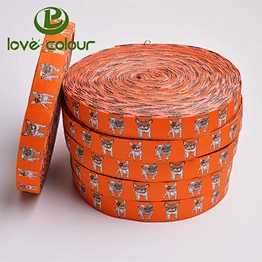 Customized polyester lovely animal woven ribbon