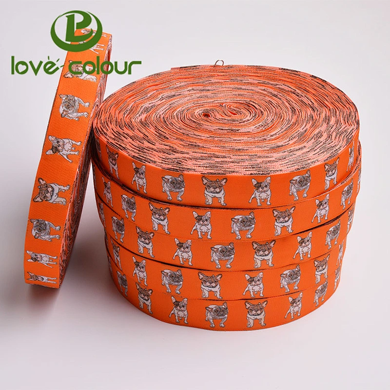 Customized polyester lovely animal woven ribbon