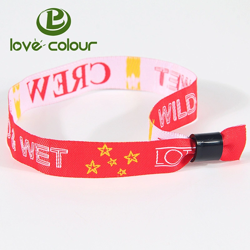 New Year festival custom wrist bands polyester fabric wristband