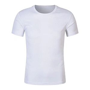 Cheap custom screen printed white t shirts cotton polyester promotional oem tshirts