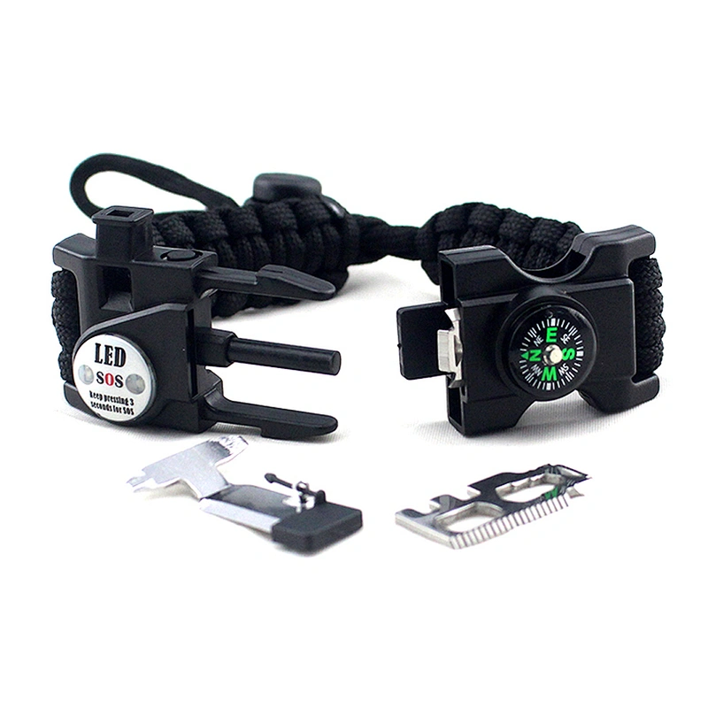 Outdoor Popular Compass Emergency Multi-Purpose Rescue Camping Bracelet