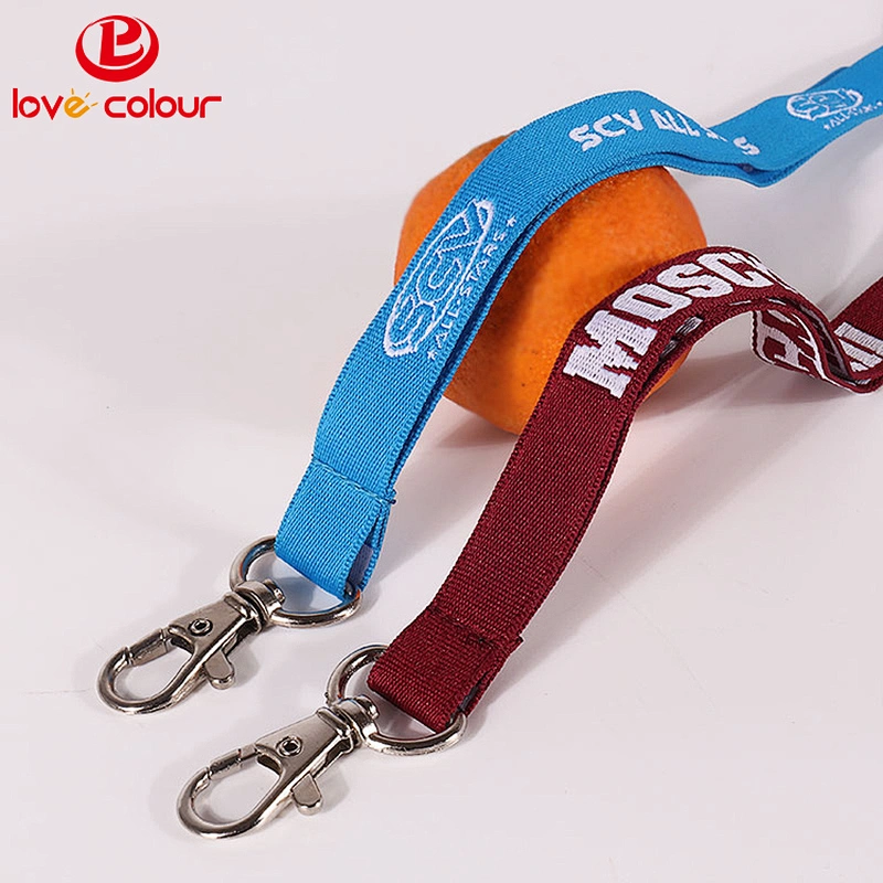 High Quality Polyester Material Thick Jacquard Woven Lanyard