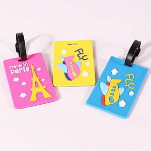 Custom Travel Cute Silicone Label Personalized PVC ID luggage name tags