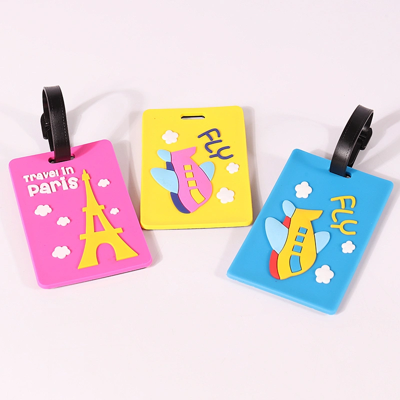 Custom Travel Cute Silicone Label Personalized PVC ID luggage name tags