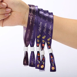 Hot sale handicraft polyester festival wristband bracelet with custom logo
