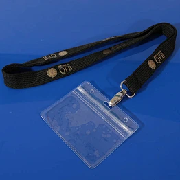 ID Name Badge Card Holder Vinyl Clear Case with Black Lanyard
