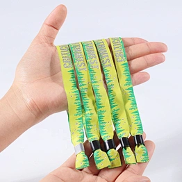 Custom Christmas events woven polyester fabric wristband bracelet