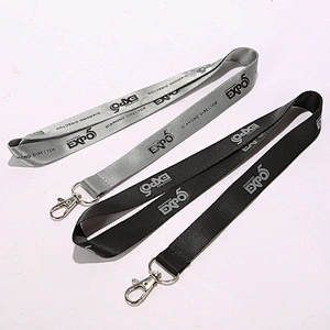 New arrival polyester custom high quality grey and black plain lanyards