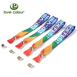Factory directly sale custom polyester sublimation rainbow wristbands with custom locks