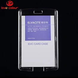 Clear hard plastic ID name badge card holder 85*54mm