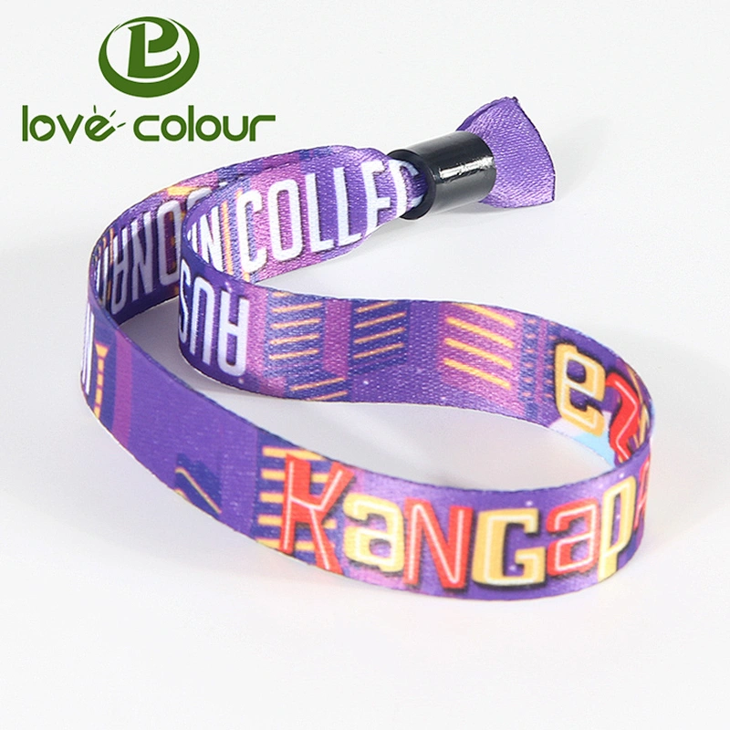 Custom polyester bracelets / wristband with reusable lock and sublimation