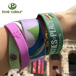 Promotional items printed personalized silicone bracelets for sale