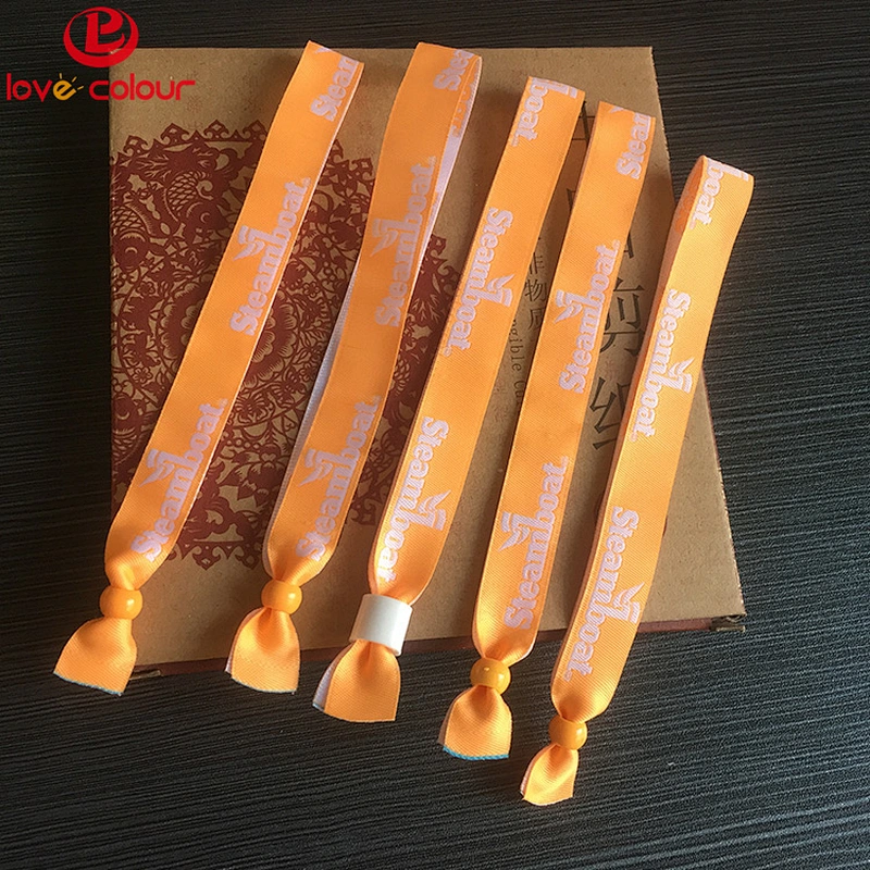 Custom polyester advertising promotional gift adjustable fastener wristband