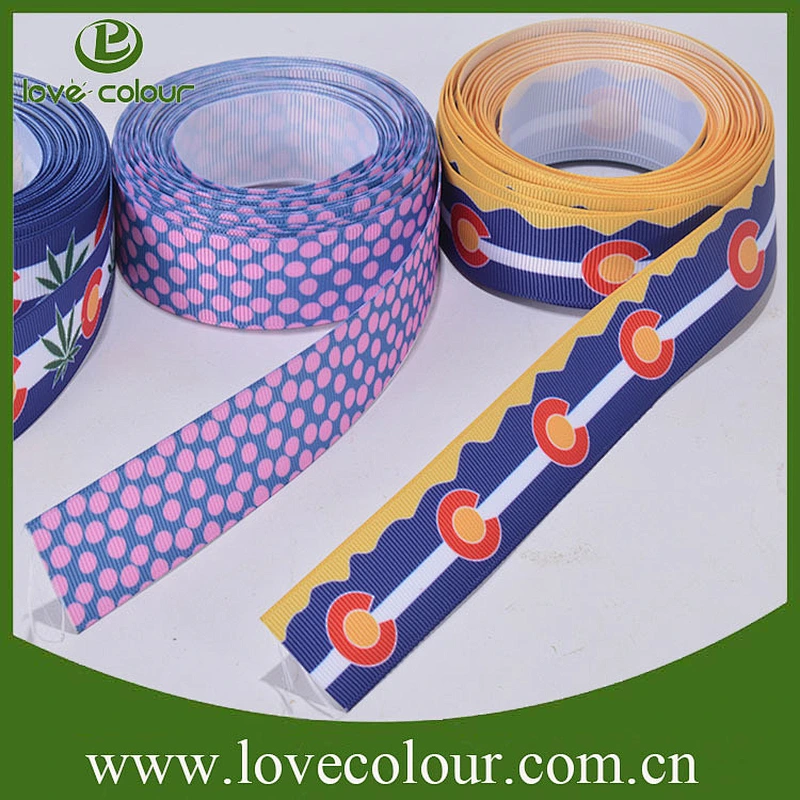 Custom printing 25mm grosgrain ribbon for christmas gift