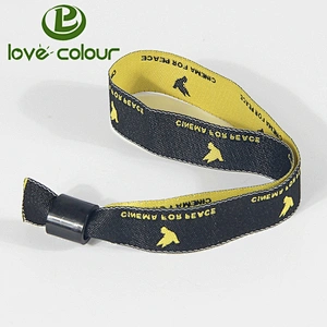Polyester custom festival fabric woven cloth wrist band