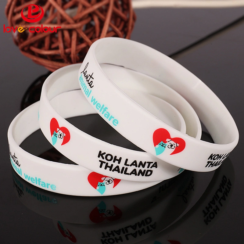 Promotion cheap full color printing silicone bracelet