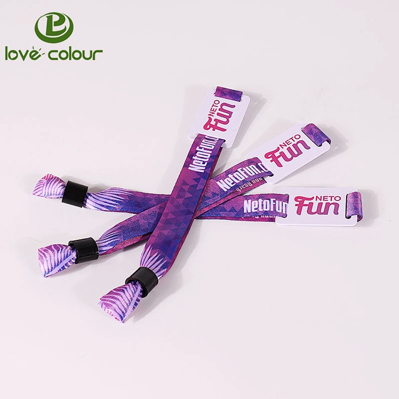 Custom polyester printed cloth concert wristbands with NFC Tag