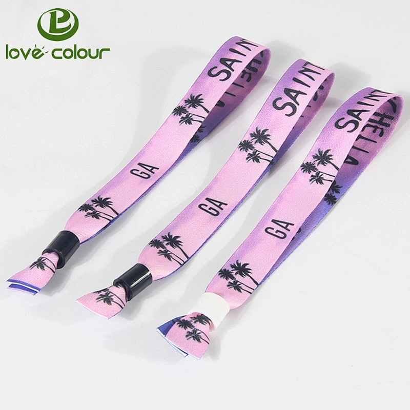 Promotional polyester custom printing fabric wristband bracelet