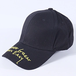 Fashion Black Color Men Baseball Cap Cotton Hat for Promotion