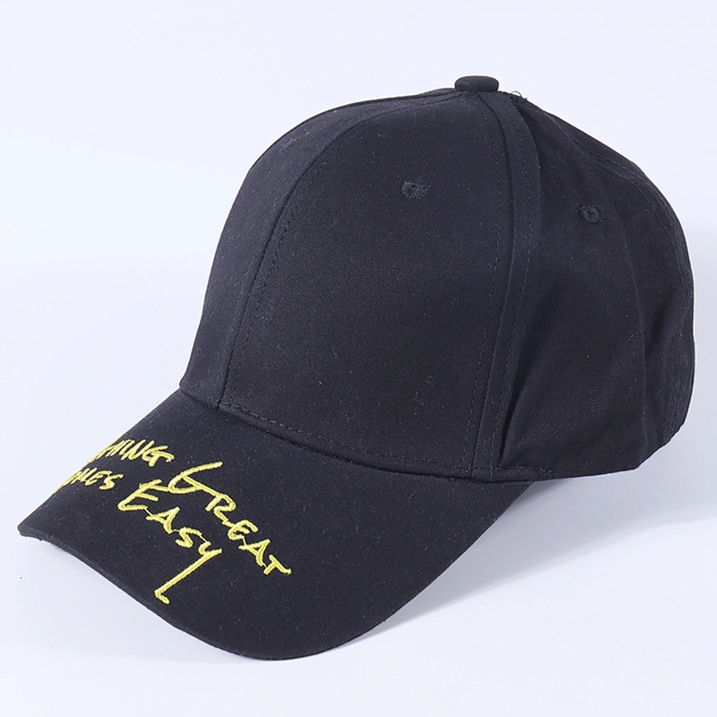 Fashion Black Color Men Baseball Cap Cotton Hat for Promotion