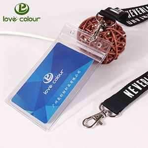 Custom tradeshow ID card holder vinyl sleeve