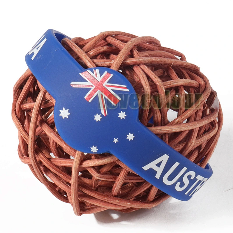 Popular custom size country flag silicon wristband for wholesale