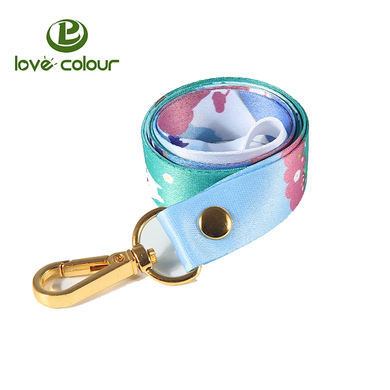 Custom fabric strap polyester cool lanyards for keys