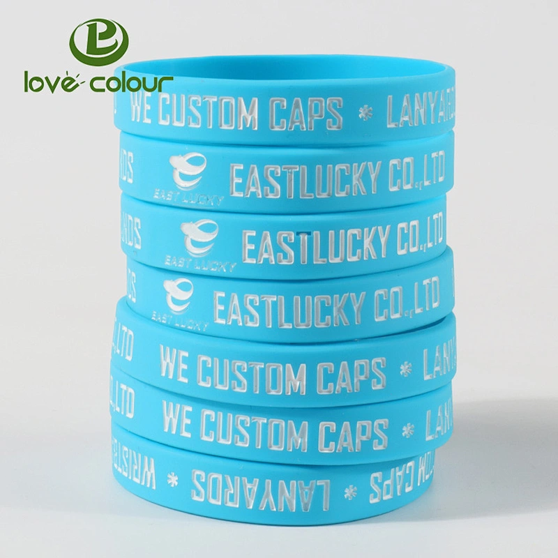 Eco-friendly factory custom made debossed printing silicone wristband with free sample