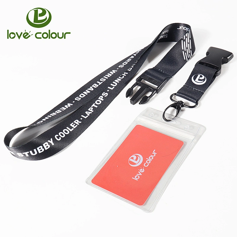 Custom personalized printed sublimation polyester id card lanyard strap with logo