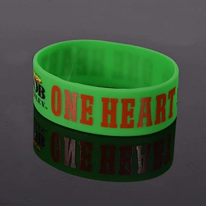 Factory custom green silicone bracelet / glow in dark silicone wrist band