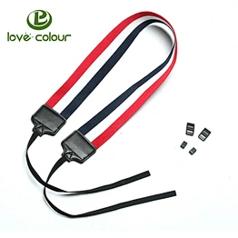 Factory wholesale in bulk cotton red white and black striped dslr camera strap