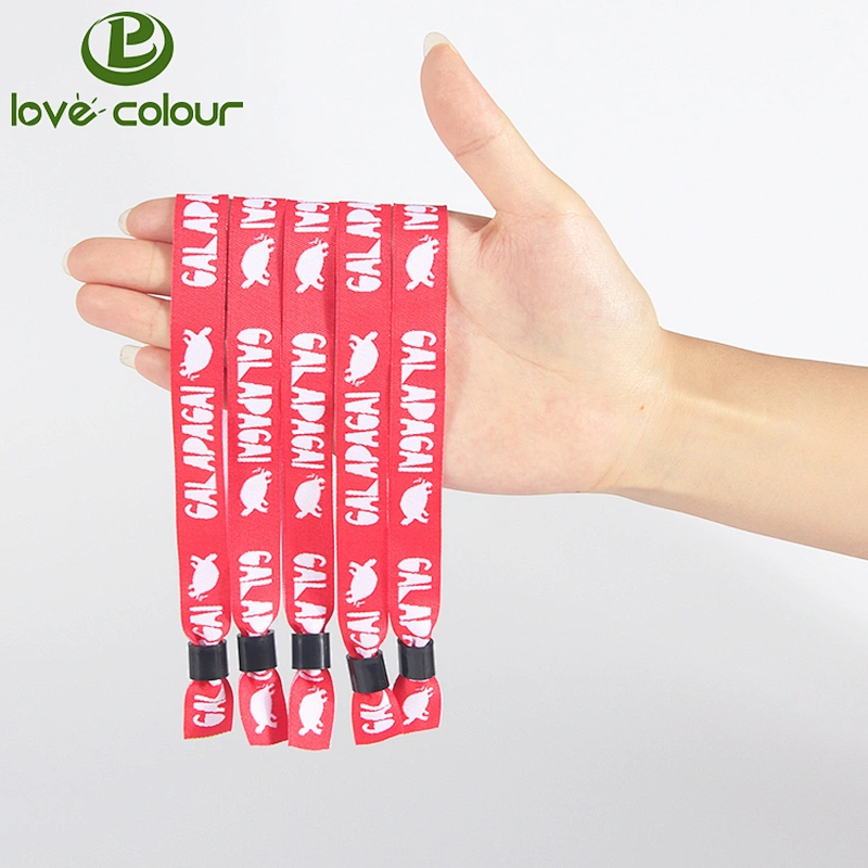 Factory custom polyester club fabric wristband with lock