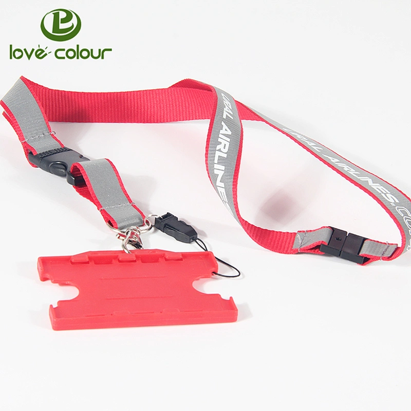 Custom Night Running Polyester Security Reflective Neck Lanyard