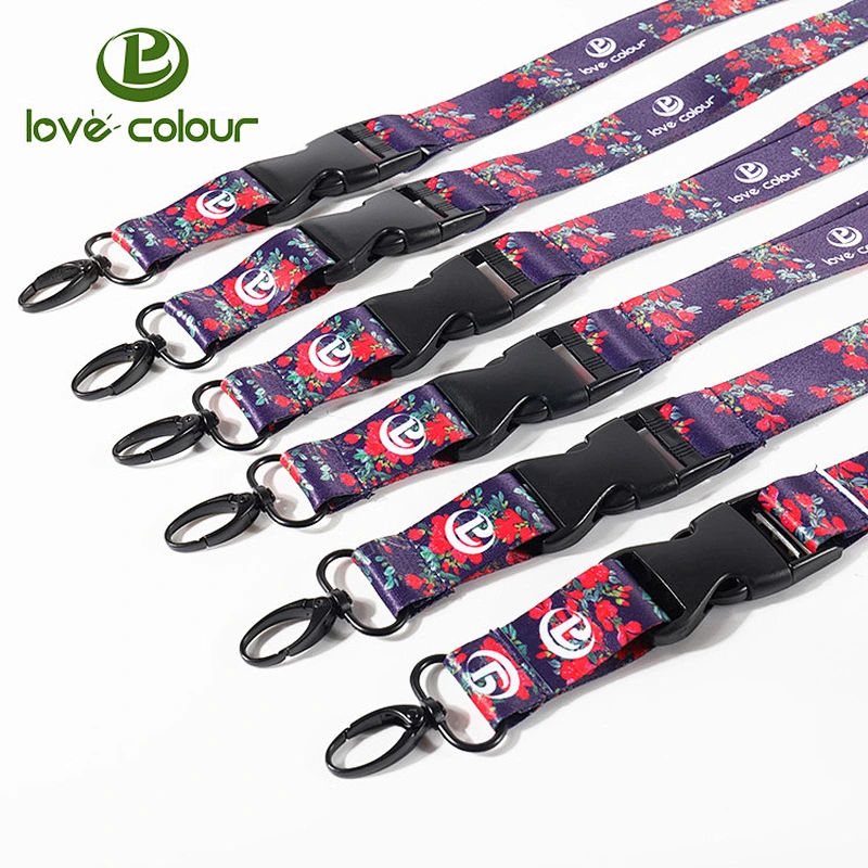 Custom Both Side Imprinted Lanyard Neck Strap with metal Clip Attachment