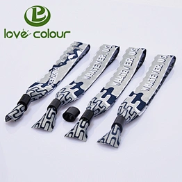 Custom new approach identification polyester fabric woven wristband for concert