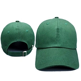 Custom cotton adjustable blank baseball hat cap green color