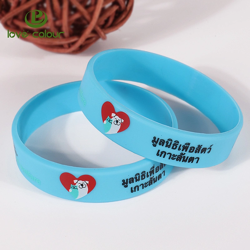 Promotion cheap full color printing silicone bracelet