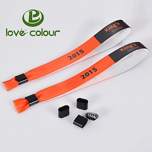 Personalized music satin wristband custom made fabric event festival bracelets with adjustable buckle