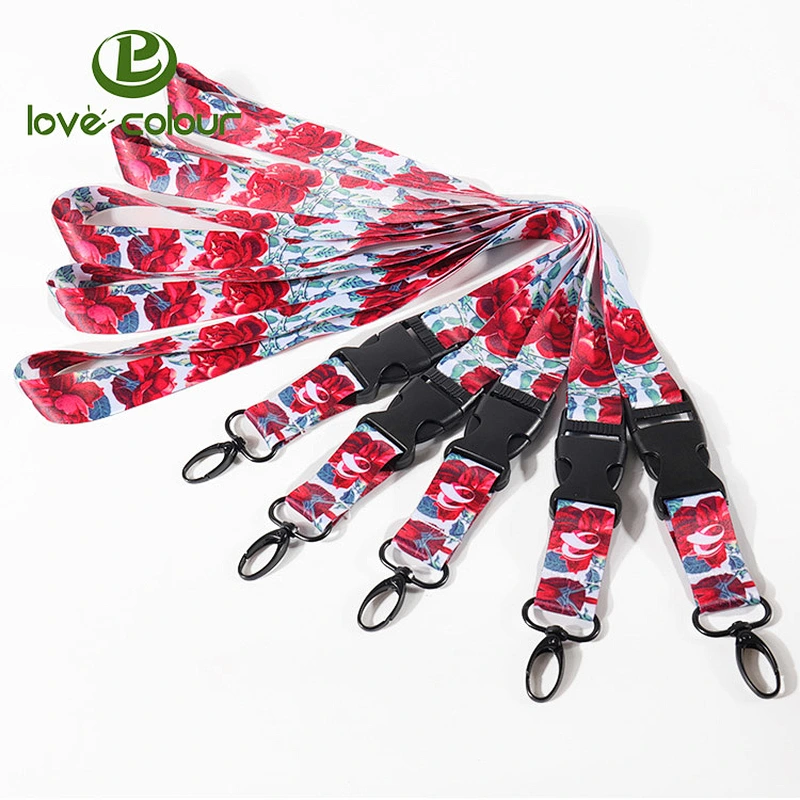 Factoey custom polyester breakaway lanyard keychain strap