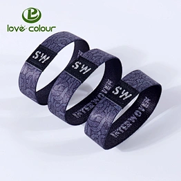 Guangzhou company polyester elastic bracelet with logo