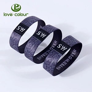 Guangzhou company polyester elastic bracelet with logo