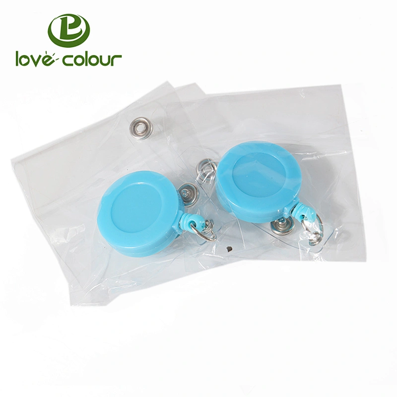 Custom 32MM Retractable reel badge holder with epoxy sticker logo