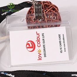 Custom waterproof type pvc horizontal name badge id card holder