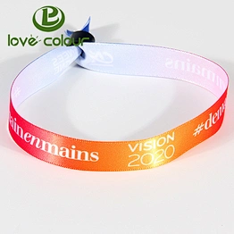 Custom printing cloth satin wristband for music event