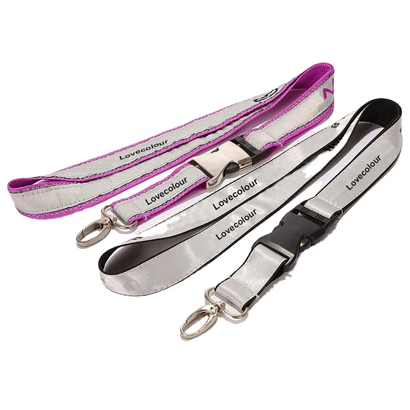 Custom Polyester ribbon double layer satin lanyard