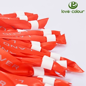 Popular custom christmas festival fabric wristband with one way sliding lock