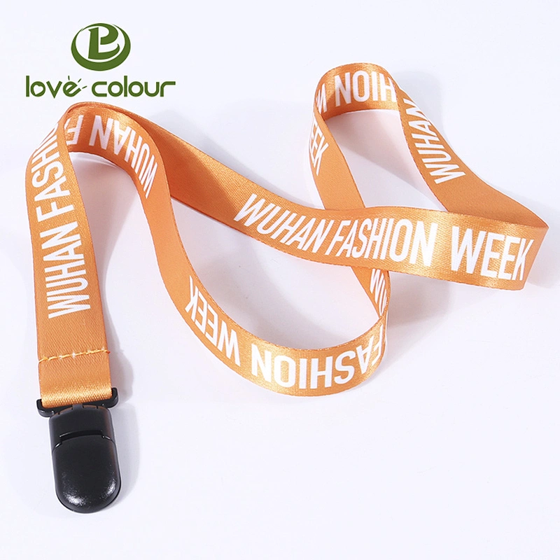 Colourful logo printed polyester lanyard custom lanyard maker